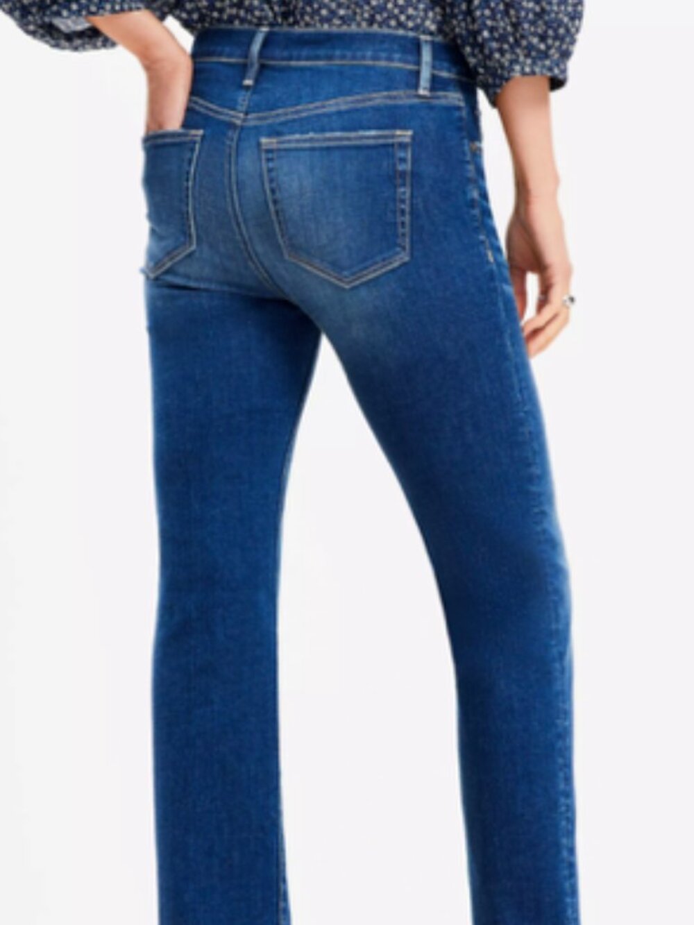 Loft Mid Rise Straight Slim Jeans - Picture 1 of 7